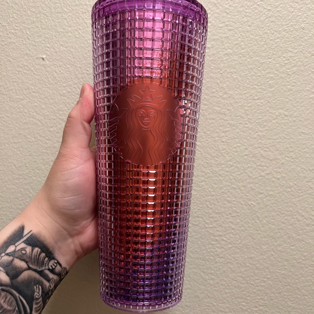 Starbucks purple ombré grid tumbler